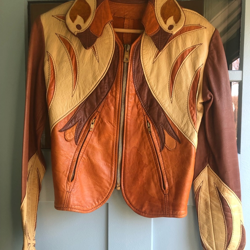 SOLD - East West Parrot Leather Jacket: Great Condition